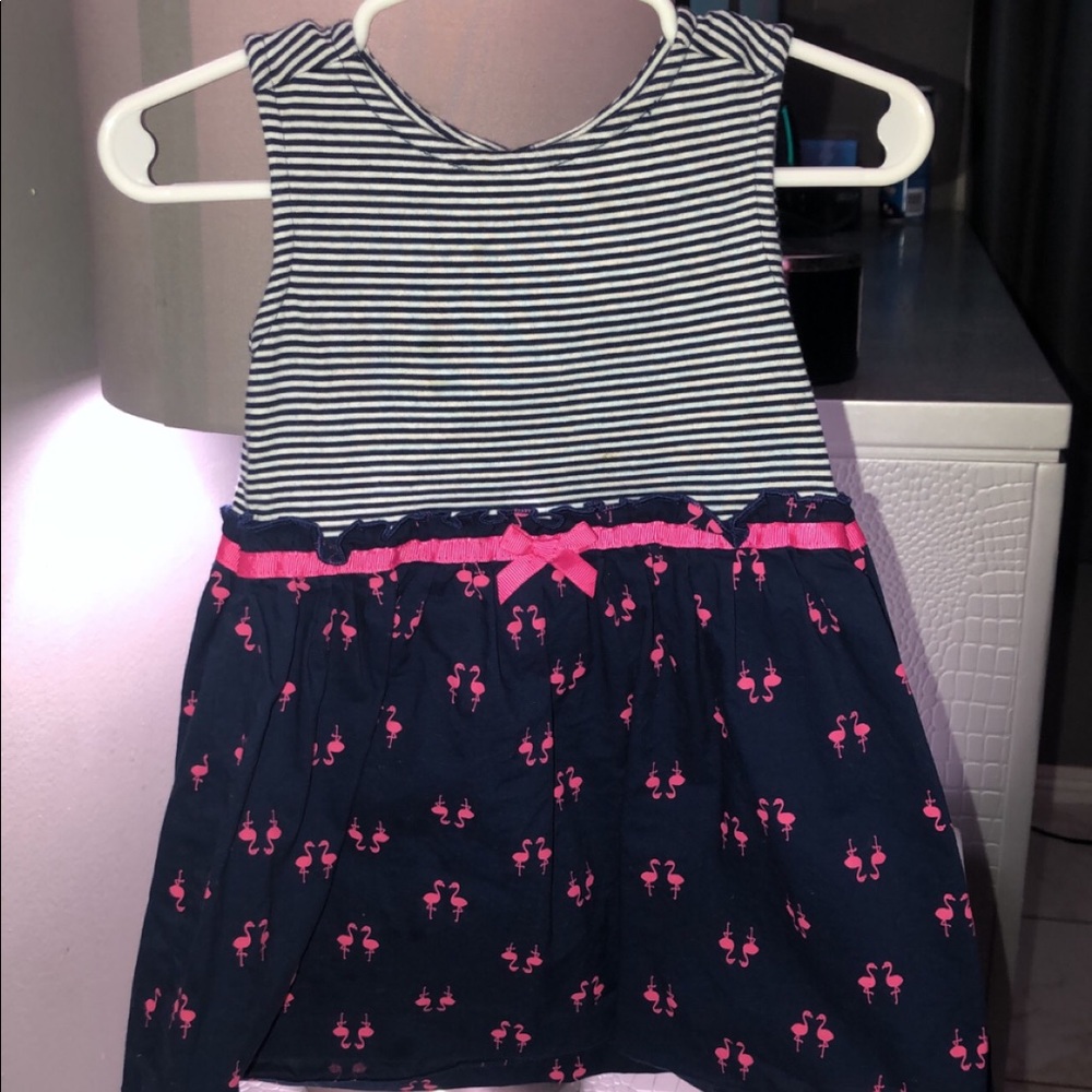 Blue striped dress with a bucket hat for girls !